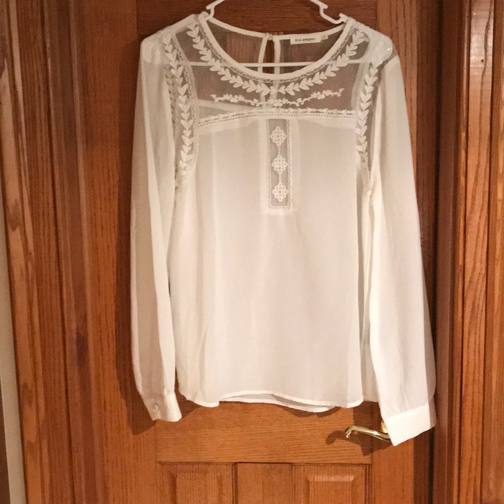 Lace cutout top